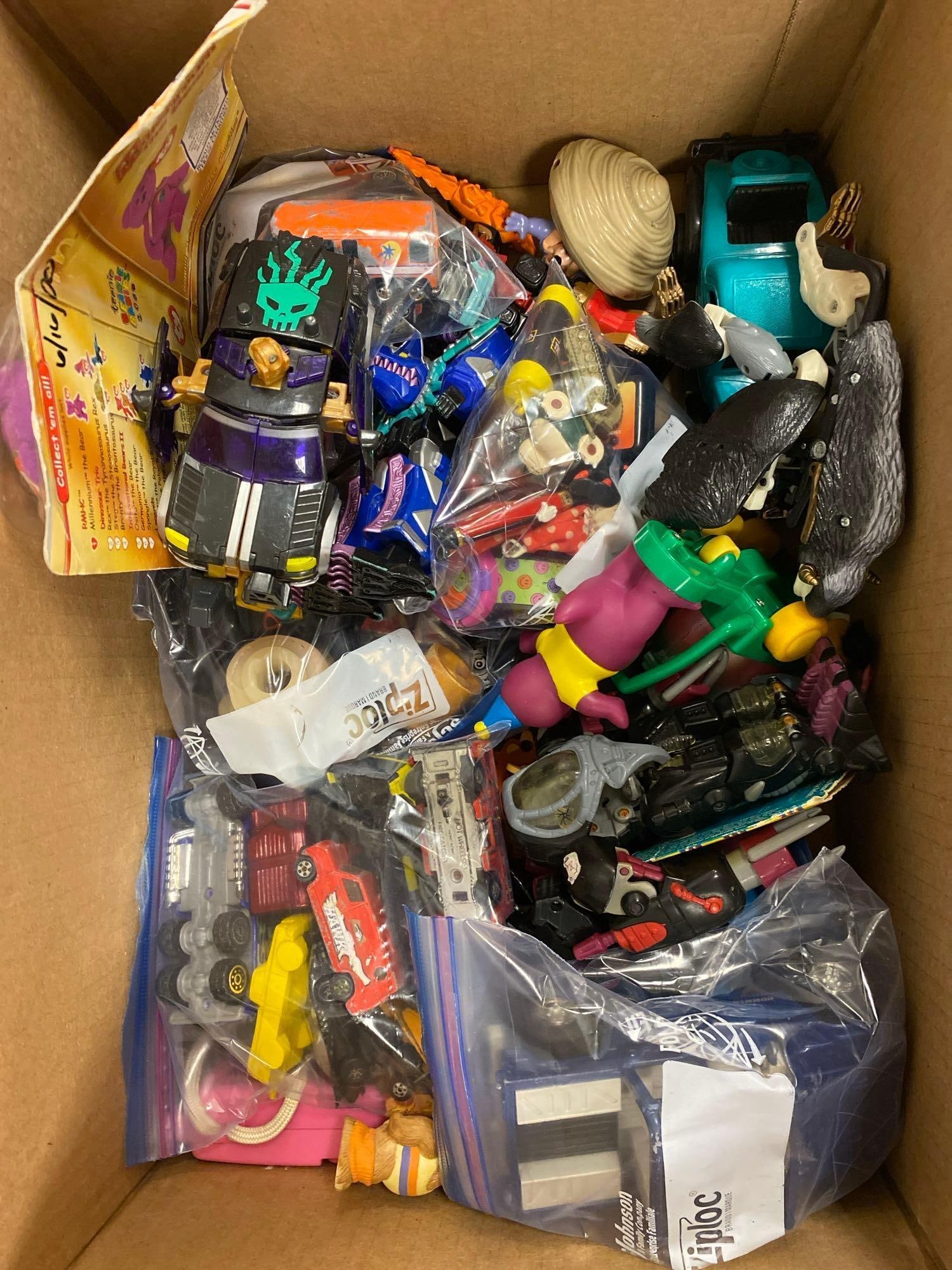 Group of Assorted Toys: Matchbox cars, figures, etc.