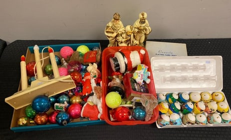 Group of Assorted Christmas Decorations