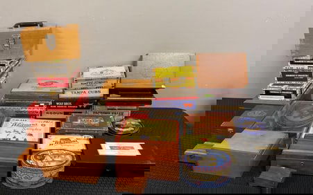 Group of Assorted Tins and Cigar Boxes