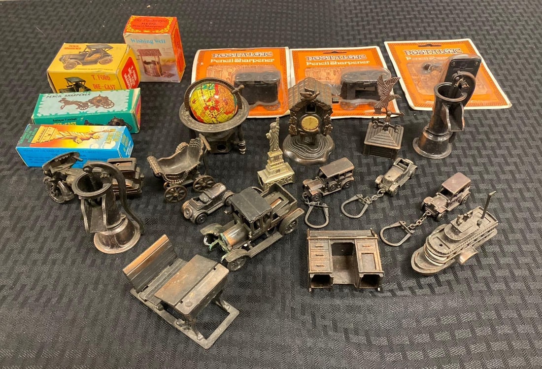 Group of Assorted Pencil Sharpeners: Cars, motorcycle, etc.