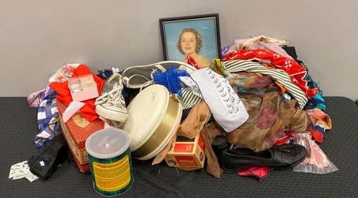 Group of Assorted Shoes, Scarves and More