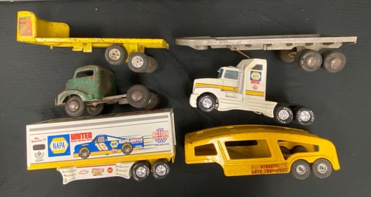 Group of Pressed Steel Semis and Trailers