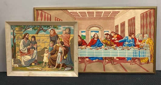 Group of 2 Catholic Oil Paintings