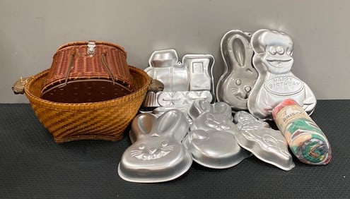 Group of Tin Cake Molds and More