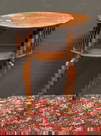 Antique Wood Spindle Gallery Parlor Table