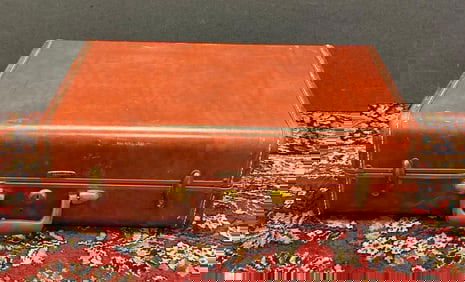 Vintage Samsonite Leather Suitcase with Clothing