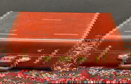 Vintage Samsonite Leather Suitcase with Clothing