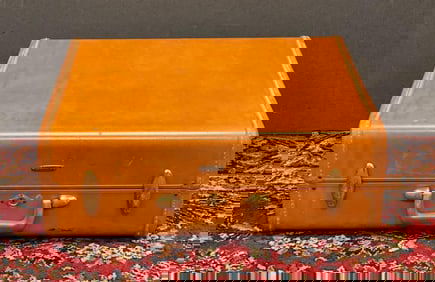 Vintage Samsonite Leather Suitcase with Clothing