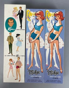 Group of 1970s Mattel Ken and Midge Doll Boxes