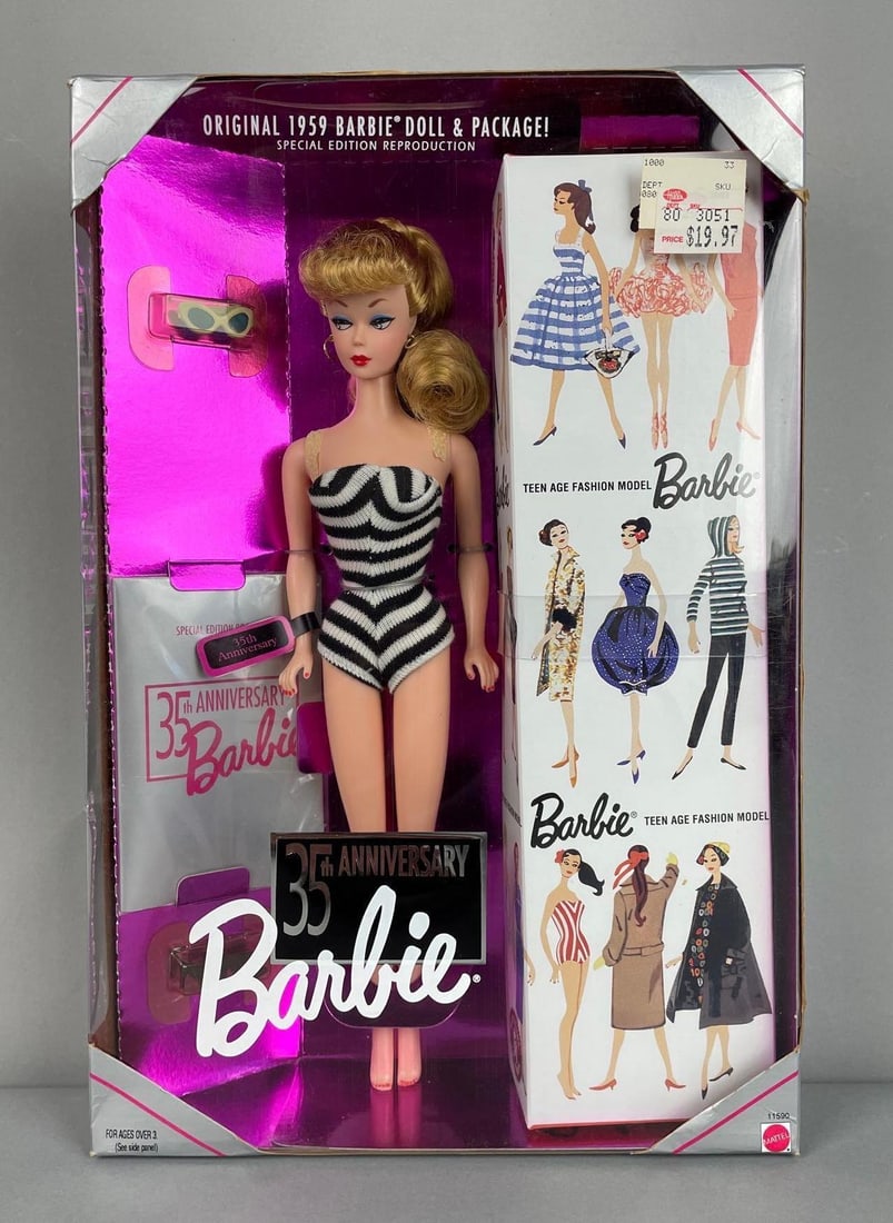 Mattel 35th Anniversary Barbie Fashion Doll: Special edition reproduction, original packaging