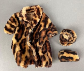 1964 Barbie Bella Tressy Frileuse Fur Coat and Accessories