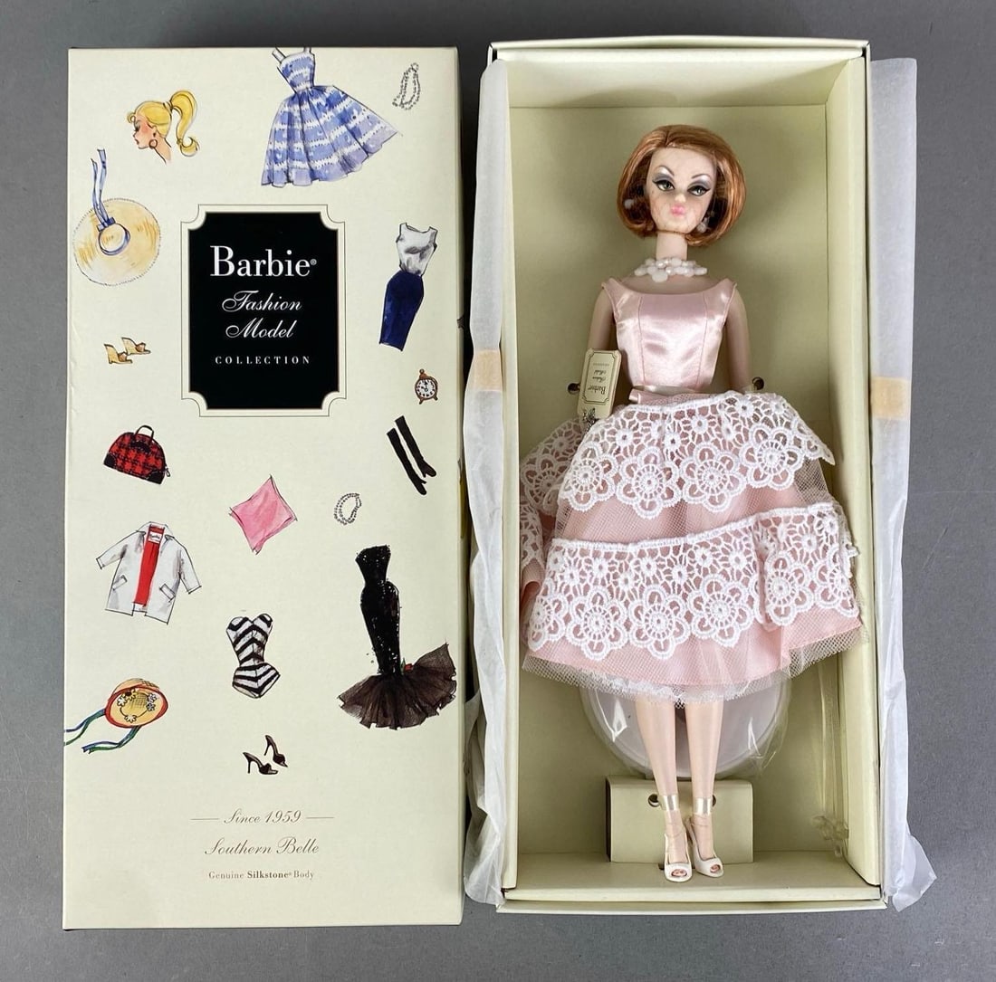 2008 Mattel Silkstone Barbie Southern Belle Fashion Doll: In original box, gold label collection, doll measures 11 1/2” H