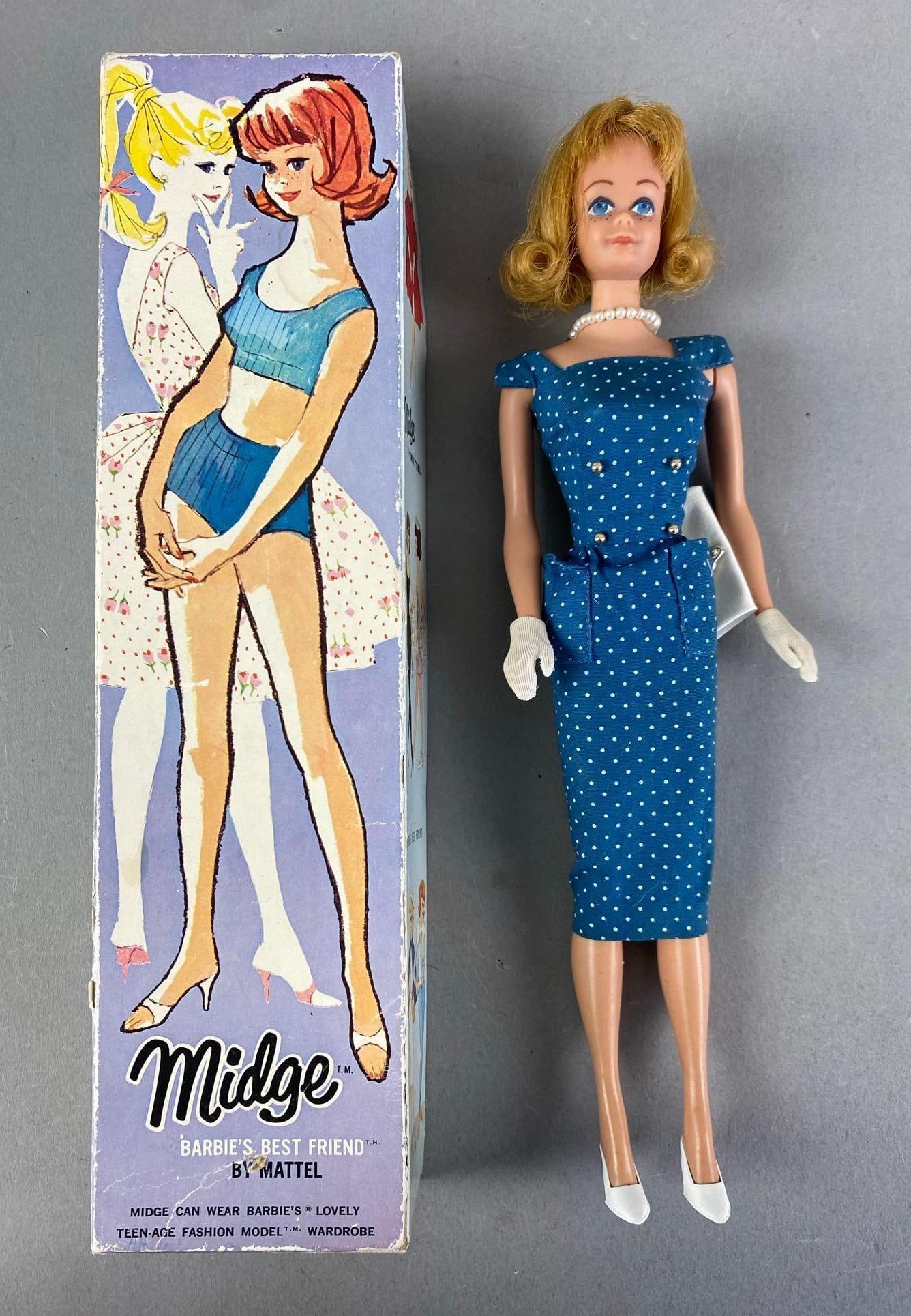 Vintage Mattel Midge Blonde Fashion Doll: Vintage Mattel Midge Blonde Fashion Doll, In original box, doll measures 11” H