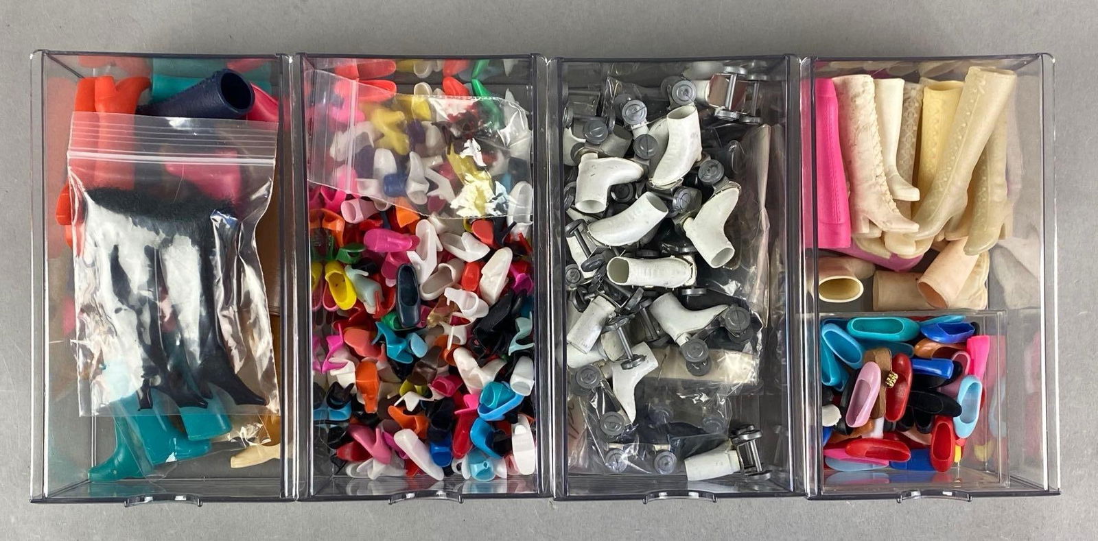 Group of Assorted Mattel Barbie Footwear: Includes roller skates, boots, high heels and more