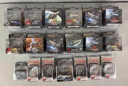 Group of Star Wars Armada/X-Wing Tabletop Starships