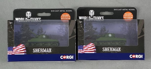 Group of 2 Corgi World Of Tanks Die-Cast Sherman Tank