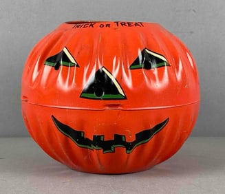 Vintage Pressed Steel Halloween Jack-O-Lantern
