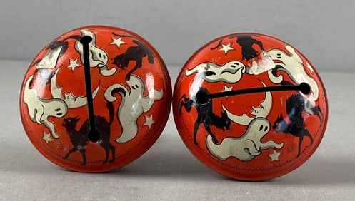 Group of 2 Halloween Pressed Steel Noisemakers