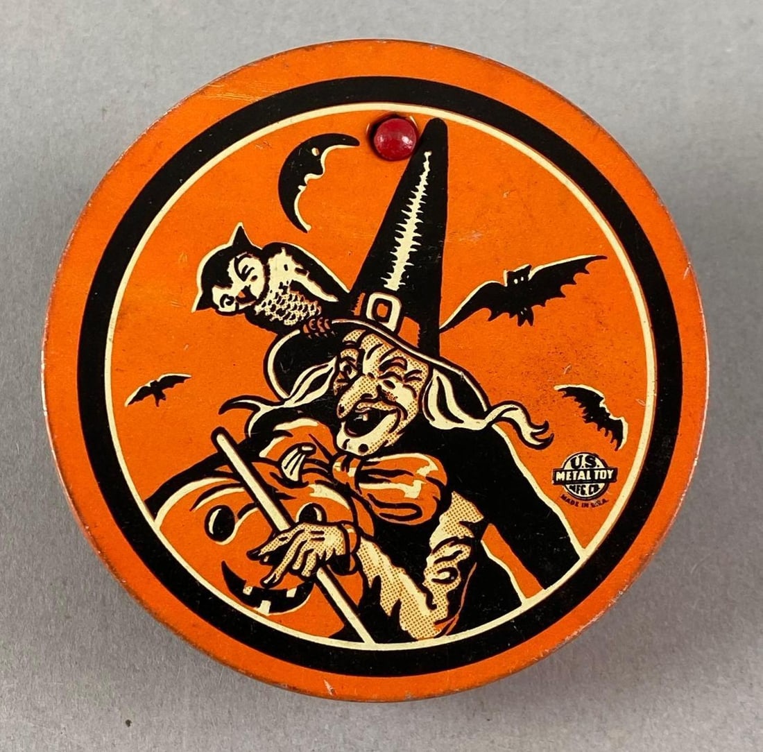 Vintage US Metal Toy Halloween Witch Noisemaker (1 of 3)