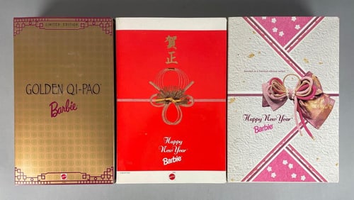 Group of Mattel Chinese Barbie Fashion Dolls