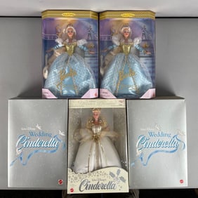 Group of Mattel Disney Cinderella Barbie Fashion Dolls