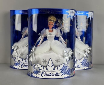 Group of Mattel Disney Cinderella Barbie Fashion Dolls