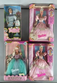 Group of Mattel Disney Rapunzel Barbie Fashion Dolls