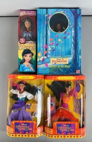 Group of Mattel Disney Barbie Fashion Dolls