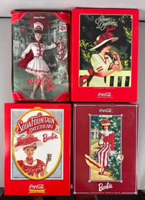 Group of Mattel Coca-Cola Barbie Fashion Dolls