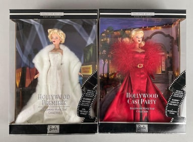 Group of 2 Mattel Hollywood Movie Star Barbie Fashion Dolls