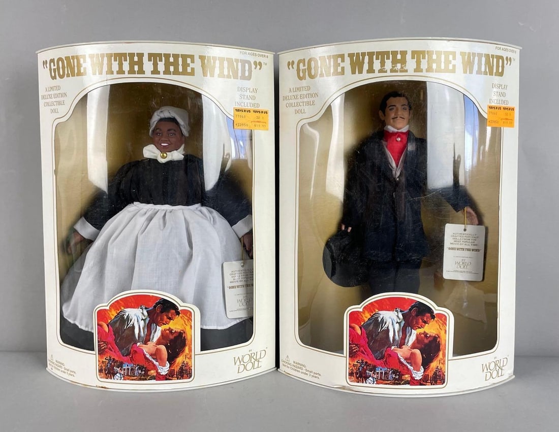 Group of 2 World Doll Gone with the Wind Deluxe Collectible Dolls: 1995, includes mammy, Rhett butler