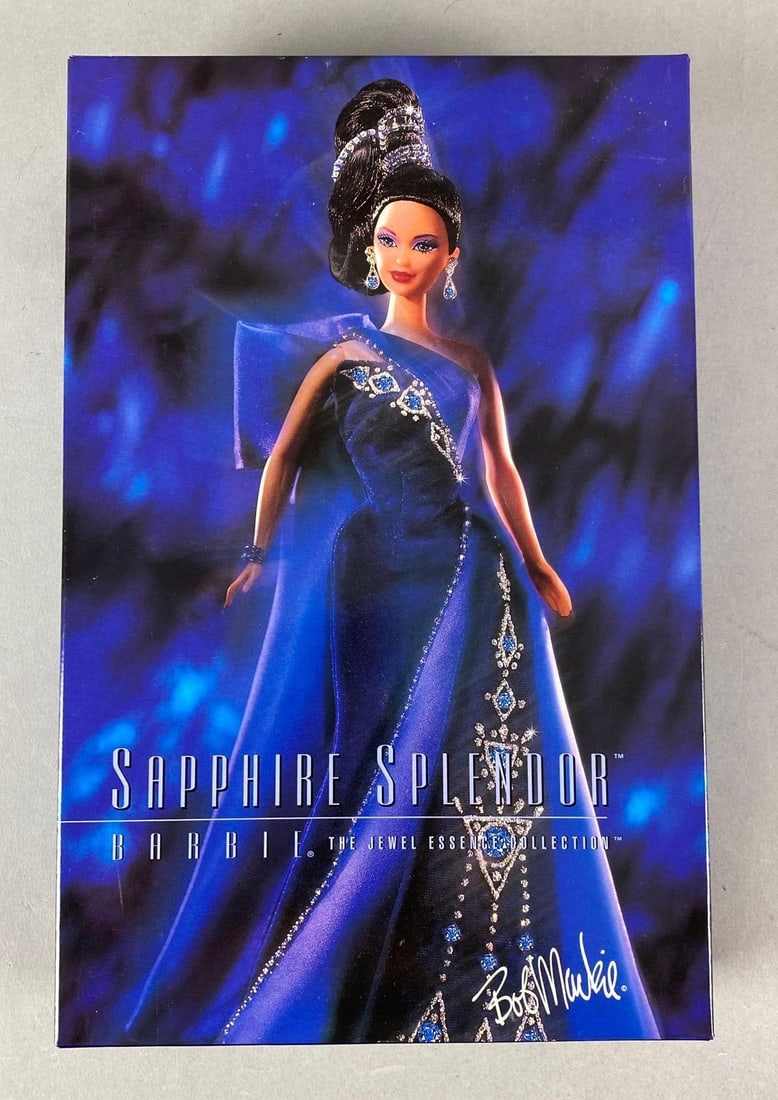 1996 Mattel Bob Mackie Sapphire Splendor Barbie Fashion Doll: sealed, Jewel Essence collection