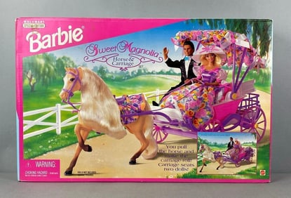 1996 Mattel Barbie Sweet Magnolia Horse and Carriage Set