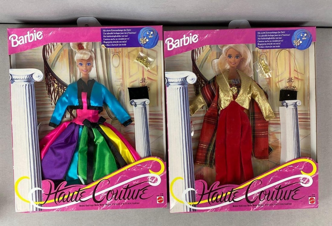Group of 2 1994 Mattel Barbie Haute Couture Outfits: Both in original packaging. Includes No 12168 and No 12167.