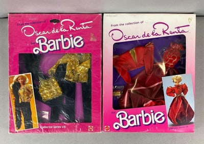 Group of 2 Mattel Barbie Oscar De La Renta Outfits