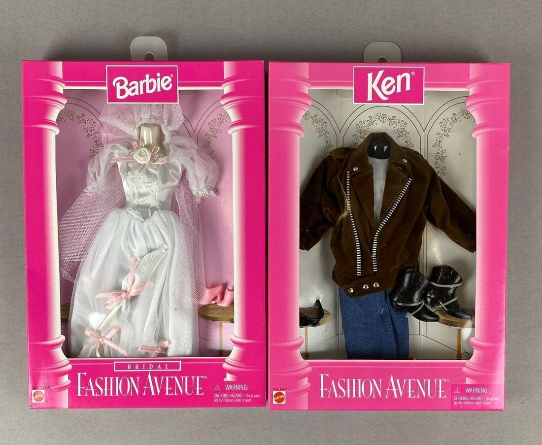 Group of 2 Mattel Barbie Fashion Avenue Outfits: Both in original packaging. Includes Ken 14679 and Barbie 15897.