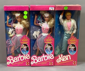 Group of 3 Mattel Ice Capades Barbie Fashion Dolls