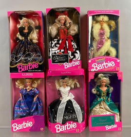 Group of 6 Mattel Barbie Fashion Dolls