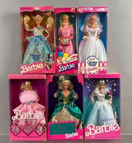 Group of 6 Mattel Barbie Fashion Dolls
