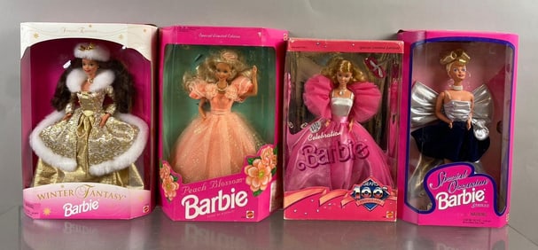 Group of 4 Mattel Barbie Fashion Dolls