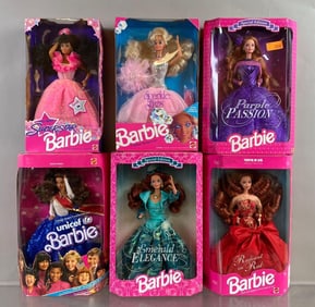 Group of 6 Mattel Barbie Fashion Dolls