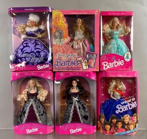 Group of 6 Mattel Barbie Fashion Dolls