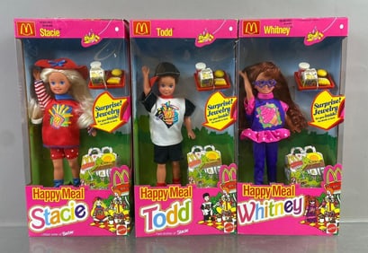 Group of 3 Mattel Happy Meal Barbie Fashion Dolls