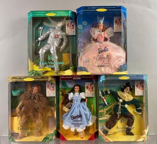 Group of 5 Mattel Wizard of Oz Barbie Fashion Dolls
