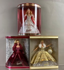 Group of 3 Holiday Celebration Barbie Fashion Dolls