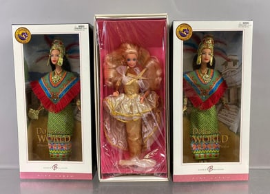 Group of 3 Mattel Barbie Fashion Dolls