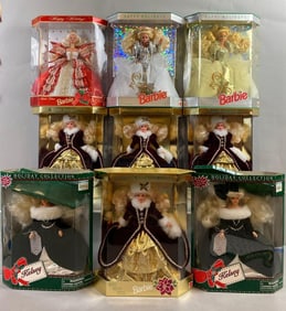 Group of Assorted Mattel Holiday Barbies and more