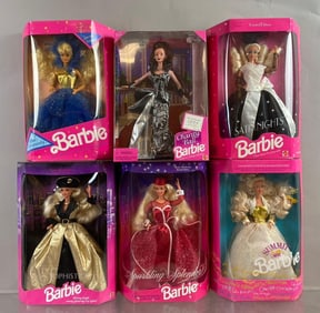 Group of 6 Mattel Barbie Fashion Dolls