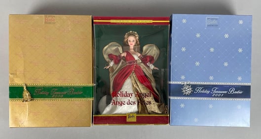 Group of Mattel Holiday Treasures Barbie Fashion Dolls