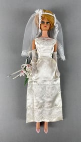 Vintage Mattel Bubble Cut Blonde Bride Barbie Fashion Doll